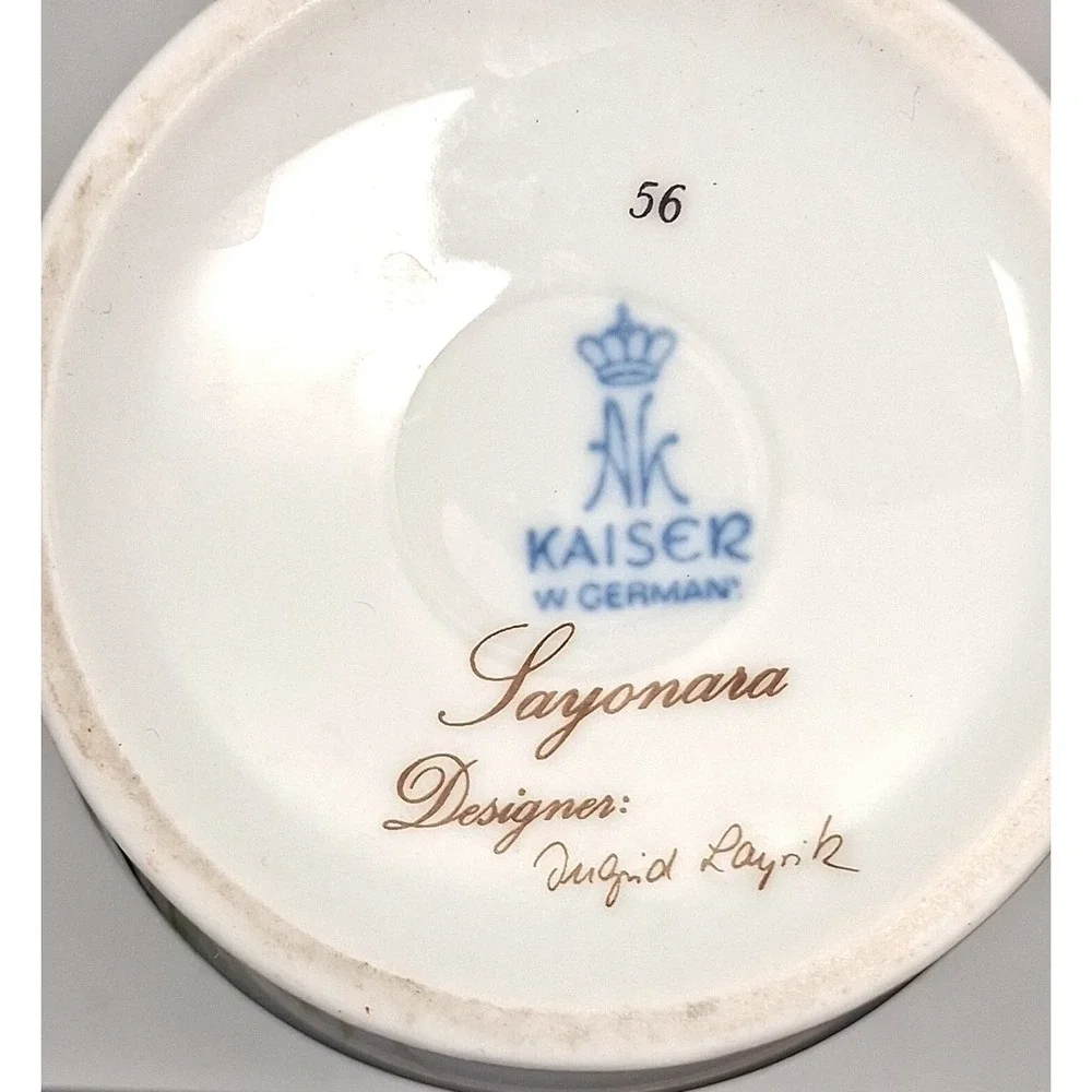 Kaiser Porcelain Vase by A.K.Kaiser CO made in Germany Bird w/Flower
